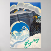 Engelberg Zwitserland Vintage Reizen Poster (Voorkant)