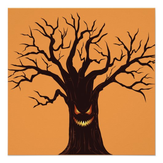 Engelbewaar Halloween Boom Gezicht Perfect Poster (Voorkant)