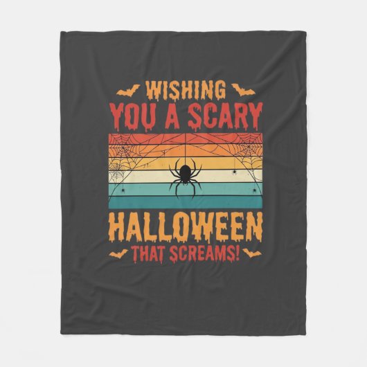 Engelbewaar Halloween Spinnenweb Zonsondergang Des Fleece Deken (Voorkant)
