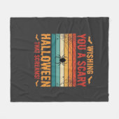 Engelbewaar Halloween Spinnenweb Zonsondergang Des Fleece Deken (Voorkant (Horizontaal))