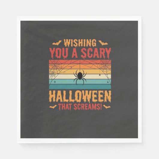 Engelbewaar Halloween Spinneweb Zonsondergang Ontw Servet (Voorkant)