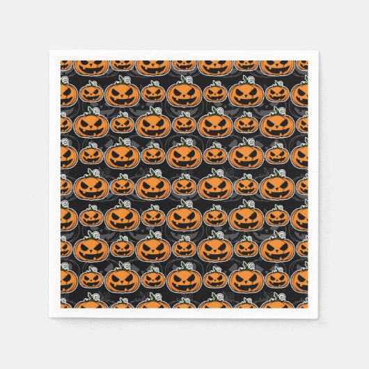 Engelbewaarder Halloween Feest Jack O'Lanterns Pom Servetten (Voorkant)