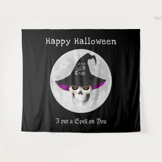 Engelbewaarder Halloween heks feestje Wandkleed (Voorkant (horizontaal))