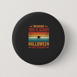 Engelbewaarder Halloween Spinneweb Zonsondergang O Ronde Button 5,7 Cm