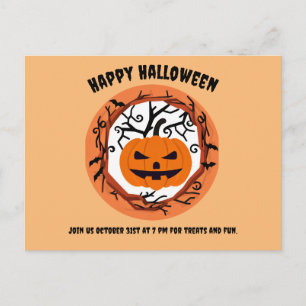 Engelbewaarder Pompoen Halloween Ansichtkaart  Briefkaart