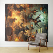 Engelbewarende Halloween Heksen Hangen Wandkleed (In Situ (horizontaal))