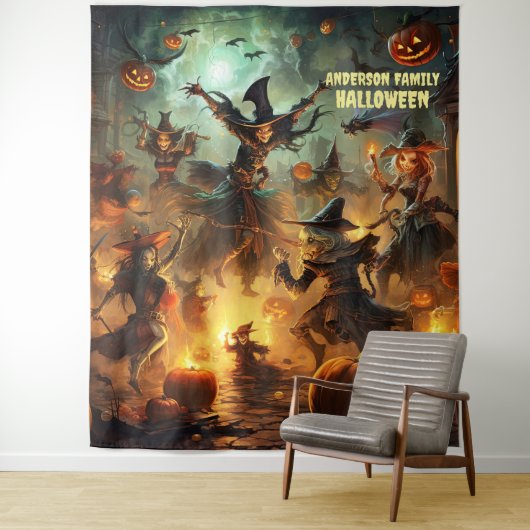 Engelbewarende Halloween Heksen Hangen Wandkleed (In situ)