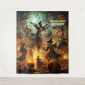 Engelbewarende Halloween Heksen Hangen Wandkleed (Voorkant)