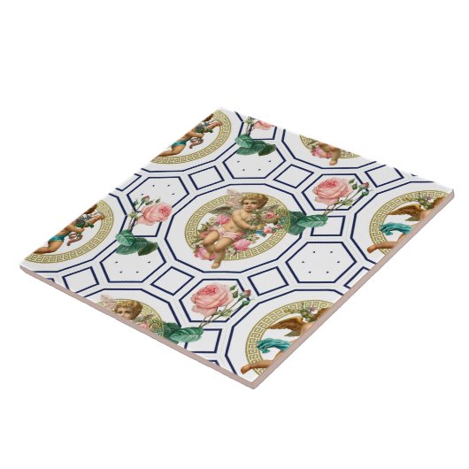 Engelen, Barok, rococo, , Tegeltje (Zijkant)