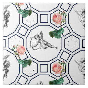 Engelen, Barok, rococo, , Tegeltje