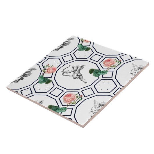 Engelen, Barok, rococo, , Tegeltje (Zijkant)