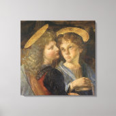 Engelen bij de Doop van Christus van Leonardo da V Canvas Afdruk (Voorkant)