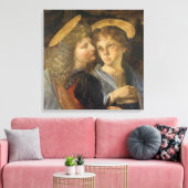 Engelen bij de Doop van Christus van Leonardo da V Canvas Afdruk (Insitu (Woonkamer))