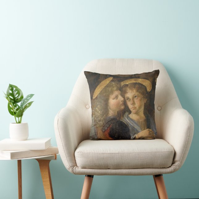 Engelen bij de Doop van Christus van Leonardo da V Kussen (Stoel)