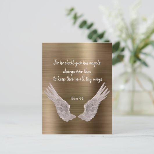 Engelen Bijbelvers Briefkaart (Staand voorkant)