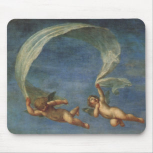 Engelen Detail van Adonis geleid door Cupido's doo Muismat