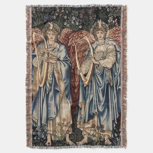 “Engelen die prijzen” van Edward Burne-Jones Deken (Voorkant Verticaal)