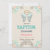 Engelen doop verjaardag thema feestuitnodiging kaart (Voorkant)