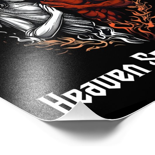 Engelen en Duivel halve hemel stuurde hel gebogen Foto Afdruk (Hoek)