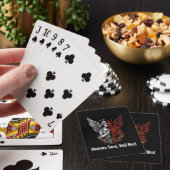 Engelen en Duivel halve hemel stuurde hel gebogen Pokerkaarten (Insitu)