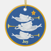 Engelen en Jezus Kerstmis Keramisch Ornament (Voorkant)