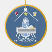 Engelen en Jezus Kerstmis Keramisch Ornament (Achterkant)