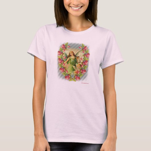 engelen en rozen - Gepersonaliseerd T-shirt (Voorkant)