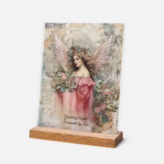 Engelen en Rozen in  stijl Acryl Bord (Hoek)