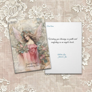 Engelen en Rozen Vintage-Stijl Engel Kaart