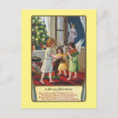 Engelen en speelgoed Vintage Kerstmis Feestdagenkaart (Voorkant)