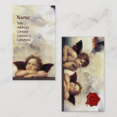 ENGELEN Gevleugelde Cherub Red Wax Seal Monogram Visitekaartje (Voorkant / Achterkant)