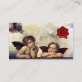ENGELEN Gevleugelde Cherub Red Wax Seal Monogram Visitekaartje (Achterkant)
