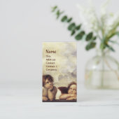 ENGELEN Gevleugelde Cherub Red Wax Seal Monogram Visitekaartje (Staand voorkant)