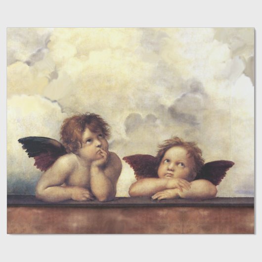 ENGELEN / Gevleugelde Cherubs ,Kerstmis Cadeaupapier (Vlak)