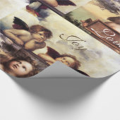 ENGELEN / Gevleugelde Cherubs KERSTVREUGDE VREUGDE Cadeaupapier (Hoek)