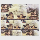 ENGELEN / Gevleugelde Cherubs KERSTVREUGDE VREUGDE Cadeaupapier (Vlak)