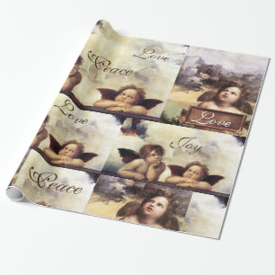 ENGELEN / Gevleugelde Cherubs KERSTVREUGDE VREUGDE Cadeaupapier