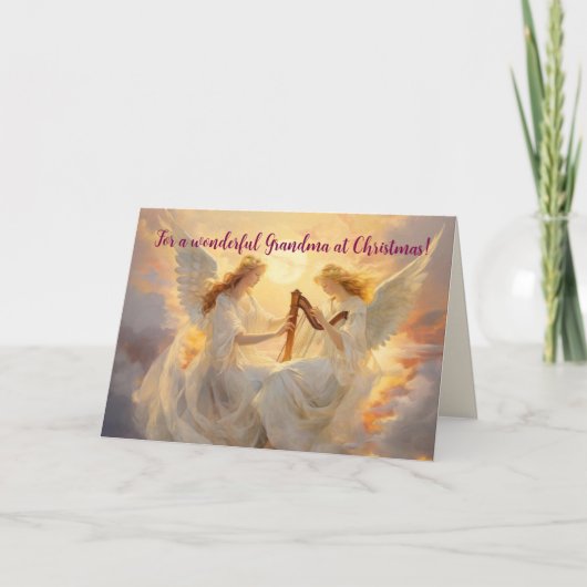 ENGELEN GROOTMOEDER KERST KAART (Voorkant)