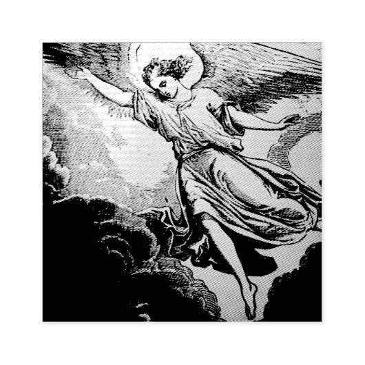 ENGELEN Hout Art Stamp Rubberstempel (Afrduk)