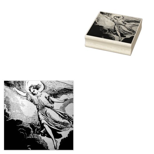 ENGELEN Hout Art Stamp Rubberstempel (Gestempeld)