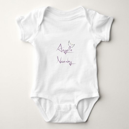 Engelen in de buurt geloof/cadeau voor de doop bab romper (Voorkant)
