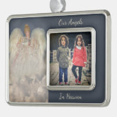 engelen in de hemel traditioneel gedenkteken verzilverd omlijst ornament (Links)