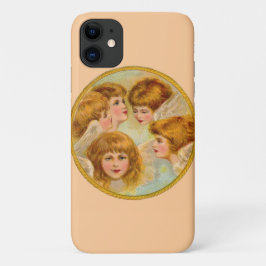 Engelen in een gouden ringcirkel iPhone 11 hoesje