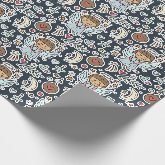 Engelen in het blauw cadeaupapier (Hoek)