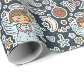 Engelen in het blauw cadeaupapier (Rol Hoek)