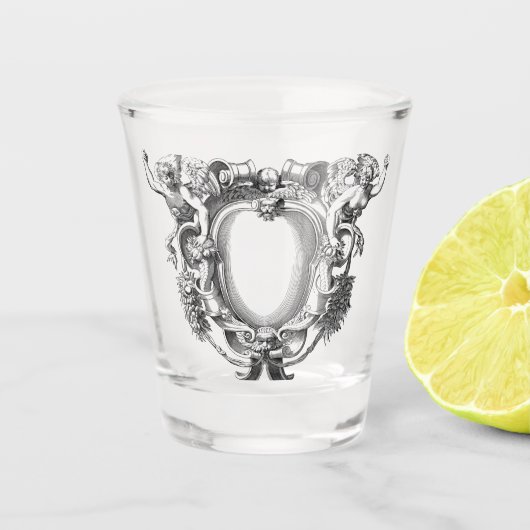 Engelen Kader Lijn Kunst Shotglas Shot Glas (Voorkant)