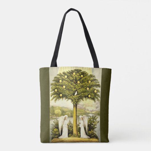 engelen keer voorbij canvas tas (Achterkant)