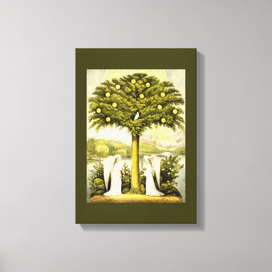 engelen keer voorbij omhuld canvas afdruk (Voorkant)