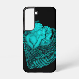 Engelen kussen , zwart en groen ontwerp samsung galaxy hoesje