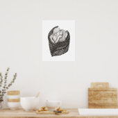 Engelen kussen , zwart-wit ontwerp poster (Keuken)